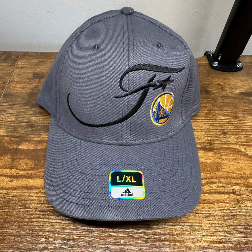 Adidas Golden State Warriors Superflex Hat Gray NBA Basketball Cap Mens L/XL